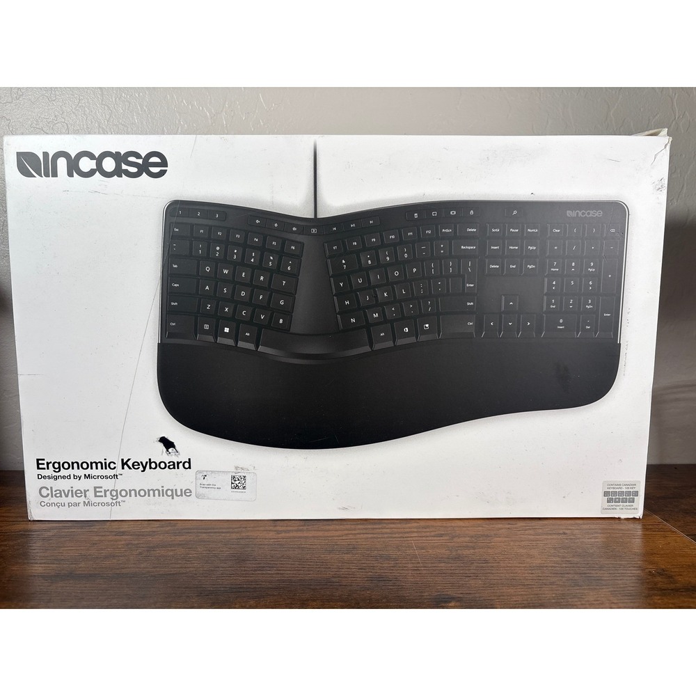 Incase Ergonomic Keyboard Designed by Microsoft Wired USB Black Canadian 105 Key